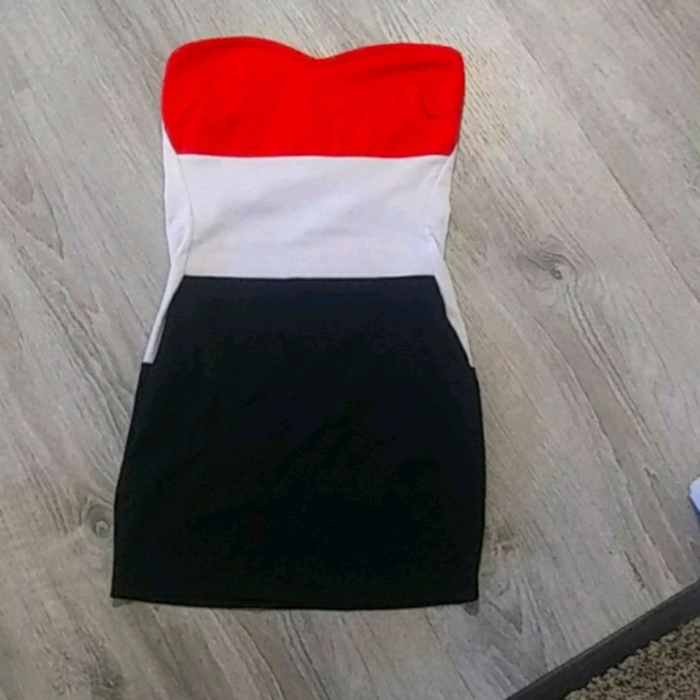 Multicolor Strapless Dress